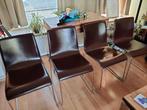 4 eetkamerstoelen, Huis en Inrichting, Stoelen, Ophalen, Gebruikt, Bruin, Modern