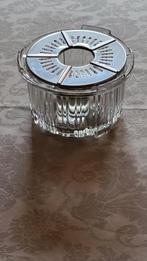 Antieke rechaud glas Doorsnede 14 cm, hoogte 8,5 cm, Antiek en Kunst, Antiek | Glas en Kristal, Ophalen of Verzenden
