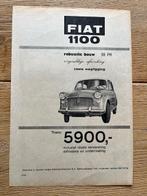 Fiat 1100 originele advertentie 1961 vintage, Ophalen of Verzenden, Gelezen, Overige merken
