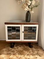 Gerestyled vintage kastje | glas-in-lood, Huis en Inrichting, Kasten | Dressoirs, Ophalen, Minder dan 50 cm, 25 tot 50 cm, Glas