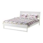 Queen Bed Frame + Mattress  (IKEA Trysil Frame + HÖVÅG), Ophalen, Wit, Tweepersoons, Zo goed als nieuw