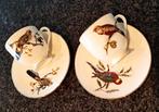 2 x furstenberg porselein kop en schotels met vogels  1960, Antiek en Kunst, Antiek | Servies los, Verzenden