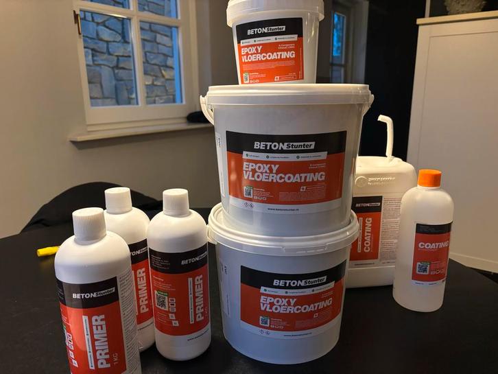 Betonstunter Epoxy Vloercoating & Primer, Doe-het-zelf en Verbouw, Verf, Beits en Lak, Nieuw, Verf, Minder dan 5 liter, Wit, Ophalen of Verzenden