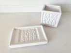 Riviera Maison Witte Zeepbakje en Houder Set, Huis en Inrichting, Badkamer | Badtextiel en Accessoires, Ophalen of Verzenden, Zo goed als nieuw