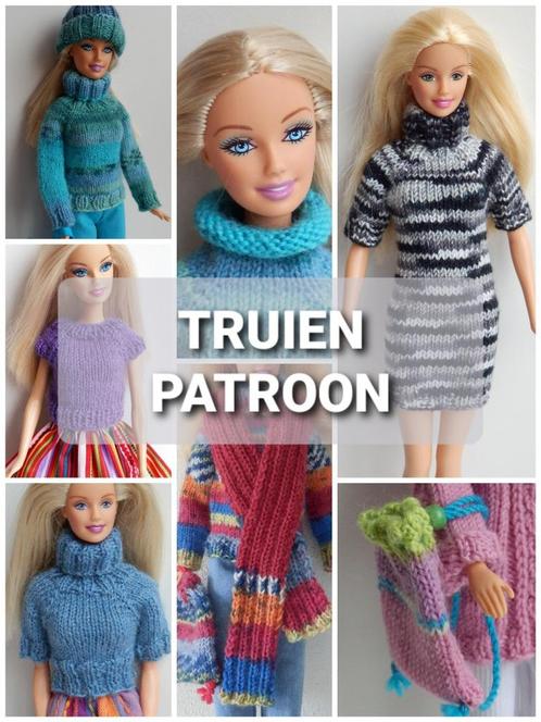 Breipatroon Barbiekleertjes - diverse truien en accessoires, Hobby en Vrije tijd, Breien en Haken, Nieuw, Breien, Patroon of Boek