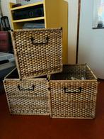Drie Ikea manden Kallax kast, Ophalen, Gebruikt, Rechthoekig, Riet
