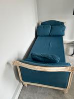 Antieke blauwe chaise longue, Huis en Inrichting, Banken | Sofa's en Chaises Longues, Ophalen, Gebruikt, Eenpersoons, Minder dan 75 cm
