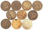 Wilhelmina - 10x 1 Cent 1921, 22, 25(2), 26, 27(2), 28,29.39, Ophalen of Verzenden, Koningin Wilhelmina, 1 cent, Setje