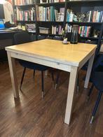 Uitschuifbare eettafel 90x90, Huis en Inrichting, Ophalen, Gebruikt, 50 tot 100 cm, Vijf personen of meer