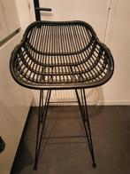 2 rotan barkrukken zwart, Huis en Inrichting, Barkrukken, 2 krukken, Ophalen, Gebruikt, 60 tot 90 cm