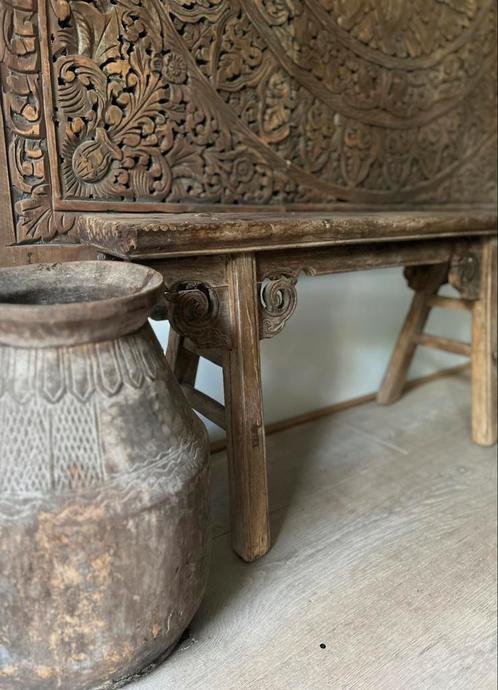 Oud Chinees bankje sober steels imperfect oosters, Antiek en Kunst, Curiosa en Brocante, Ophalen
