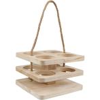Houten Bier Tray (5x) - hang tray voor 4 limonade flesjes, Ophalen of Verzenden, Nieuw, Rechthoekig, Hout