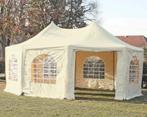 Complete set ecru zijwanden voor pagode tent 5 x 6.8 mtr., Tuin en Terras, Partytenten, Ophalen, Opvouwbaar, 2 meter of meer, Zo goed als nieuw