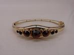 Gouden slavenarmband met granaat                         G27, Gebruikt, Overige kleuren, ., Ophalen of Verzenden