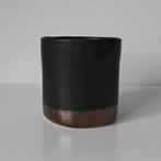 Prachtige bloempot zwart met brons, Tuin en Terras, Bloempotten, Gebruikt, Rond, Ophalen of Verzenden, Aardewerk