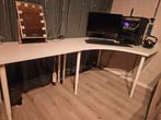Hoekbureau - Wit, Huis en Inrichting, Ophalen of Verzenden, In hoogte verstelbaar, Gebruikt, Bureau