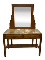 Art Deco Amsterdamse School kaptafel meubel marmeren blad, Huis en Inrichting, Tafels | Kaptafels, Ophalen, Art Deco, Gebruikt