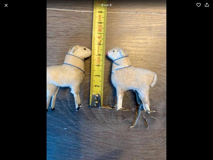 Antieke Erzgebirge Wolschaapjes Kerststal 1930, Diversen, Kerst, Gebruikt, Ophalen of Verzenden