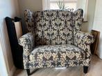 Brocante fauteuil met bloemmotief, Huis en Inrichting, Fauteuils, Ophalen, Gebruikt, Minder dan 75 cm, 125 cm of meer