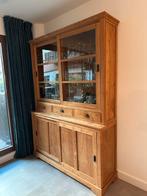 Teak houten buffetkast met glazen deuren, Huis en Inrichting, Kasten | Buffetkasten, Ophalen, Gebruikt, 200 cm of meer, 150 tot 200 cm