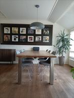 6 Grijze Kuipstoelen met Metalen Frame, Huis en Inrichting, Stoelen, Ophalen, Gebruikt, Modern, Grijs