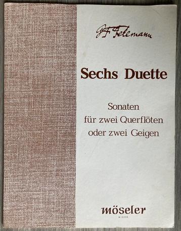 Sechs Duette 6 Sonaten 2 Flutes or 2 Violins G. P. Telemann beschikbaar voor biedingen