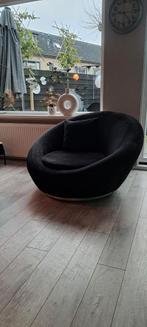 Ronde draaibare fauteuil...velvet zwart groot formaat, Huis en Inrichting, Fauteuils, Ophalen, 75 tot 100 cm, Zo goed als nieuw