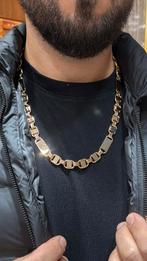 18KT Goud - 84 Gram - Ketting - PLATTE MAGNUM - ROSE EN WIT, Ophalen, Nieuw, Goud