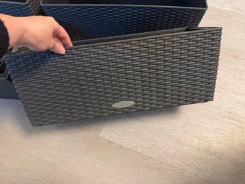 4x LECHUZA Balconera Cottage 50cm Graniet balkon plantenbak beschikbaar voor biedingen