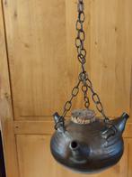 Keramieken, bruine olielamp aan ketting, Sieraden, Tassen en Uiterlijk, Kettingen, Ophalen of Verzenden, Zo goed als nieuw, Bruin