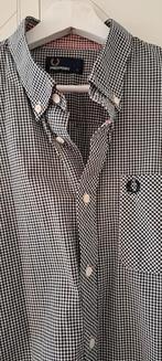 Fred Perry Overhemd - Zwart/Wit Maat L, Ophalen of Verzenden, Zo goed als nieuw, Zwart, Fred Perry