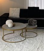 salontafels, Huis en Inrichting, Tafels | Salontafels, Overige materialen, 100 tot 150 cm, Rond, Zo goed als nieuw