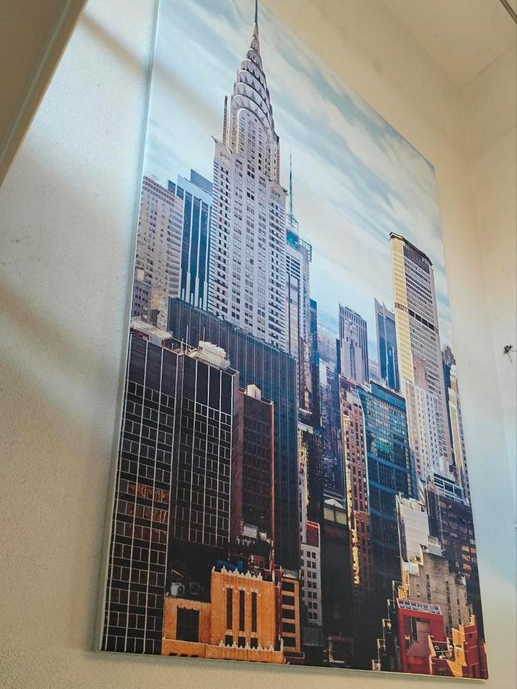 Groot wandpaneel New York skyline 120x235cm, Huis en Inrichting, Woonaccessoires | Spiegels, Zo goed als nieuw, 100 tot 125 cm