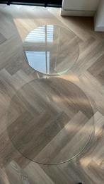 Glasplaat rond 60 en 80 cm, Huis en Inrichting, Tafels | Salontafels, Ophalen, Gebruikt, 50 tot 100 cm, Rond