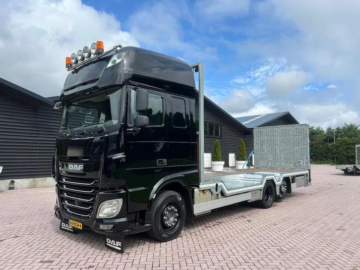 DAF XF 460 Machine transporter oprijwagen Euro 6 (bj 2014), Auto's, Vrachtwagens, Bedrijf, Te koop, Airconditioning, Bluetooth