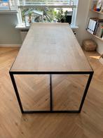 Eettafel (180x85cm), metalen frame en houtenbald, Huis en Inrichting, Tafels | Eettafels, Ophalen, Gebruikt, Eikenhout, 50 tot 100 cm