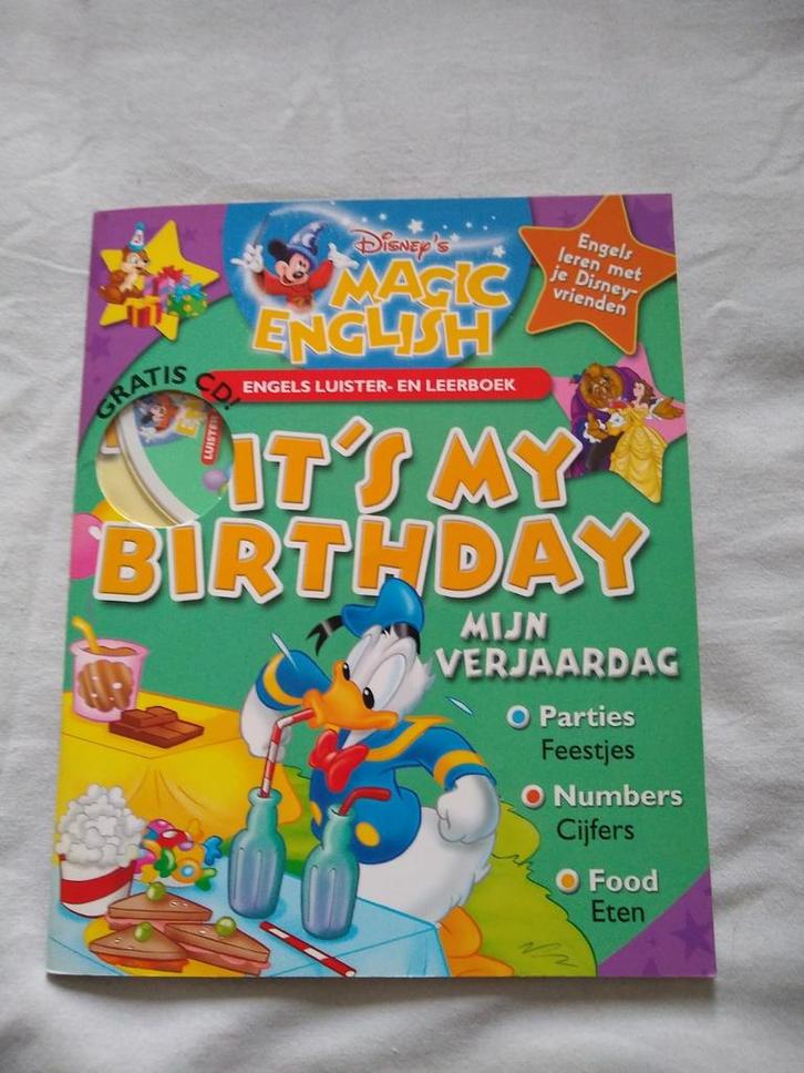 Disney's Magic English luister- en leerboek Birthday met CD!, Boeken, Kinderboeken | Jeugd | onder 10 jaar, Zo goed als nieuw
