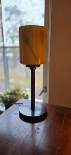 Tafellamp - Art Deco - geel - marmer, Art deco, Ophalen of Verzenden, Zo goed als nieuw, Glas