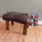 Lucky Vintage originele leren kamelenkruk voetenbank, Huis en Inrichting, Stoelen, Ophalen, Lucky Vintage, Eén, Insta: luckyvintage_shop