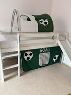 Hoogslaper 90x200 thema voetbal met glijbaan, Huis en Inrichting, Slaapkamer | Stapelbedden en Hoogslapers, Gebruikt, Eenpersoons