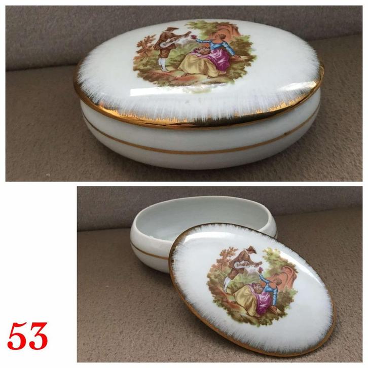 Limoges Porseleinen Bakje met Deksel, Verzamelen, Porselein, Kristal en Bestek, Porselein, Ophalen of Verzenden