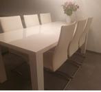 Eettafel hoogglans wit, Huis en Inrichting, Tafels | Eettafels, Ophalen, Gebruikt, 50 tot 100 cm, Vijf personen of meer