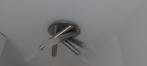 RVS designlamp met glas, Huis en Inrichting, Lampen | Hanglampen, Ophalen of Verzenden, Gebruikt, Glas, Minder dan 50 cm