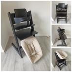 Stokke Tripp Trapp zwart met babyset en newbornset, Ophalen of Verzenden, Zo goed als nieuw, Stokke Tripp Trapp, Stoelverkleiner
