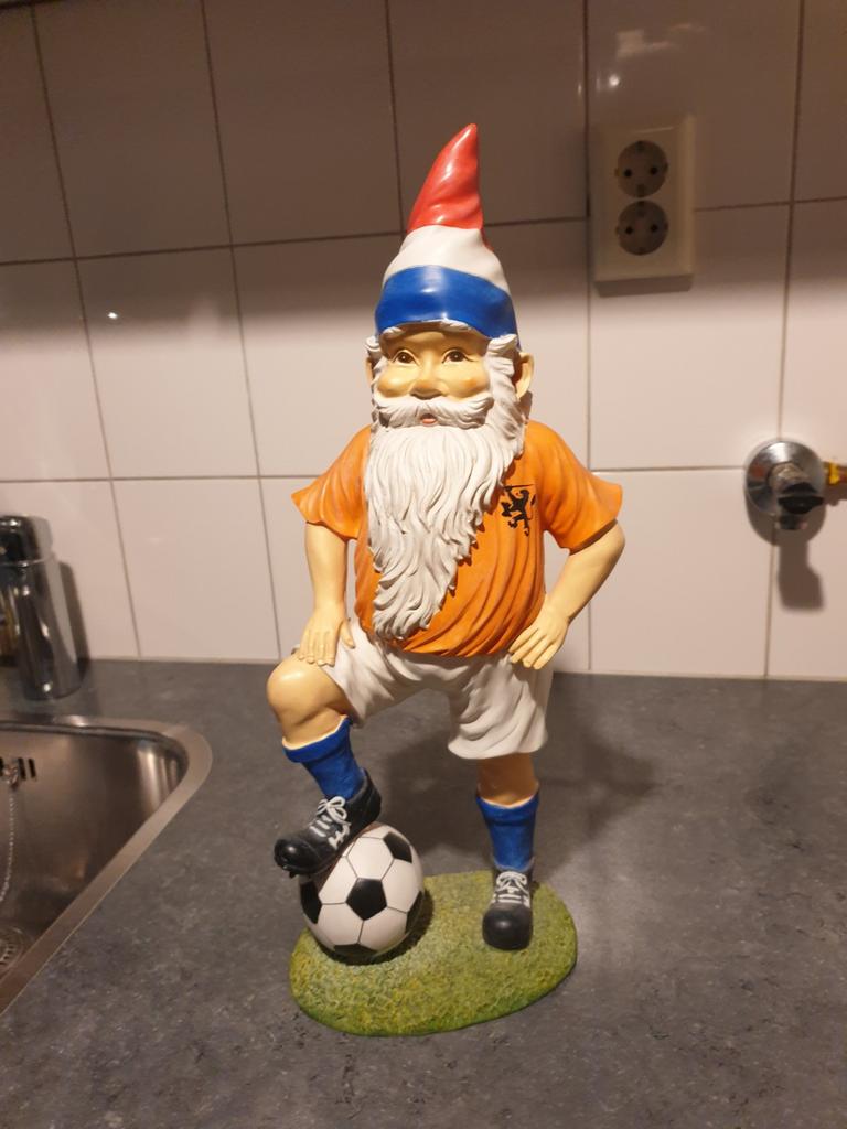 Oranje Tuinkabouter - Nederlands Elftal Fan!, Ophalen of Verzenden, Gebruikt, Kunststof, Tuinkabouter