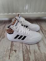 Adidas mid sneakers hoops wit/ luipaard, mt 38, Adidas, Wit, Ophalen of Verzenden, Sneakers of Gympen