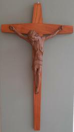 Vintage houten kruisbeeld, Antiek en Kunst, Antiek | Religie, Ophalen of Verzenden