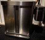 Simplehuman prullenbak 58L + compostbak - zilver, Ophalen, Gebruikt