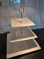 Etage schaal 3-laags vierkant, Ophalen of Verzenden, Zo goed als nieuw