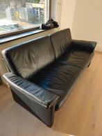 GRATIS zwart leren bankstel, afhalen in Maastricht, Ophalen, Gebruikt, 75 tot 100 cm, Tweepersoons